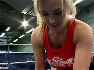 Tanya Tate with hot babe fighting in the ring